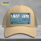 Lake Time Novelty License Plate Hat Tag Mesh / Khaki