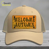 Welcome Autumn Novelty License Plate Hat Tag Mesh / Khaki