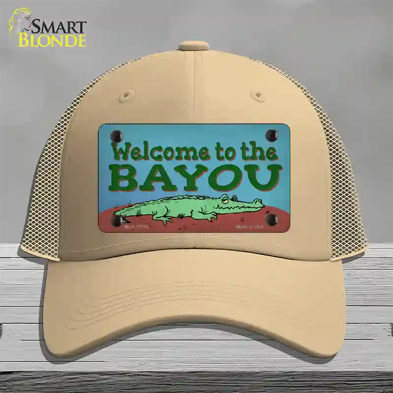 Welcome To The Bayou Novelty License Plate Hat Tag Mesh / Khaki