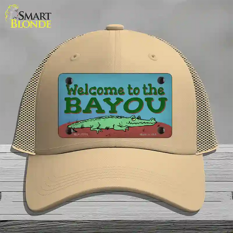 Welcome To The Bayou Novelty License Plate Hat Tag Mesh / Khaki