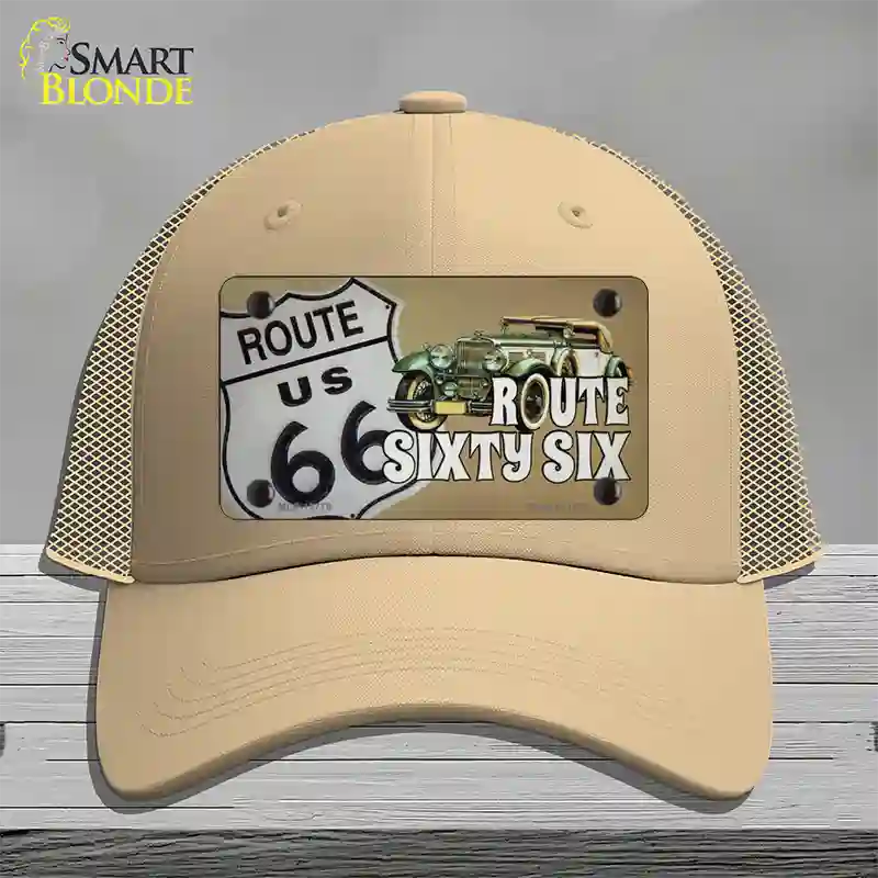 Route Sixty Six Novelty License Plate Hat Tag Mesh / Khaki