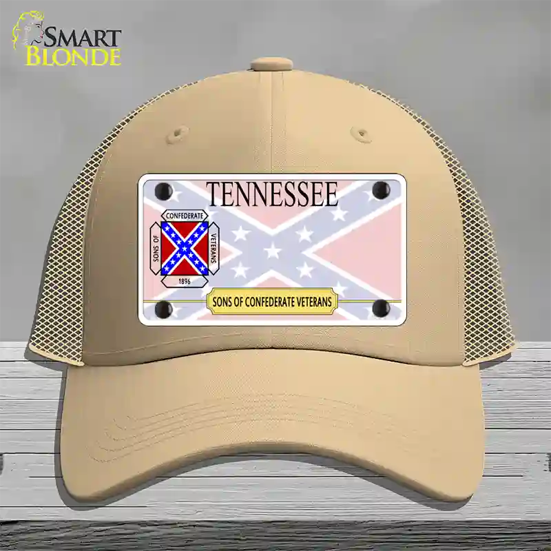 Tennessee Sons Of Confederate Novelty License Plate Hat Mesh / Khaki