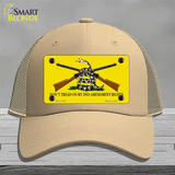 Dont Tread On My 2nd Amendment Novelty License Plate Hat Mesh / Khaki