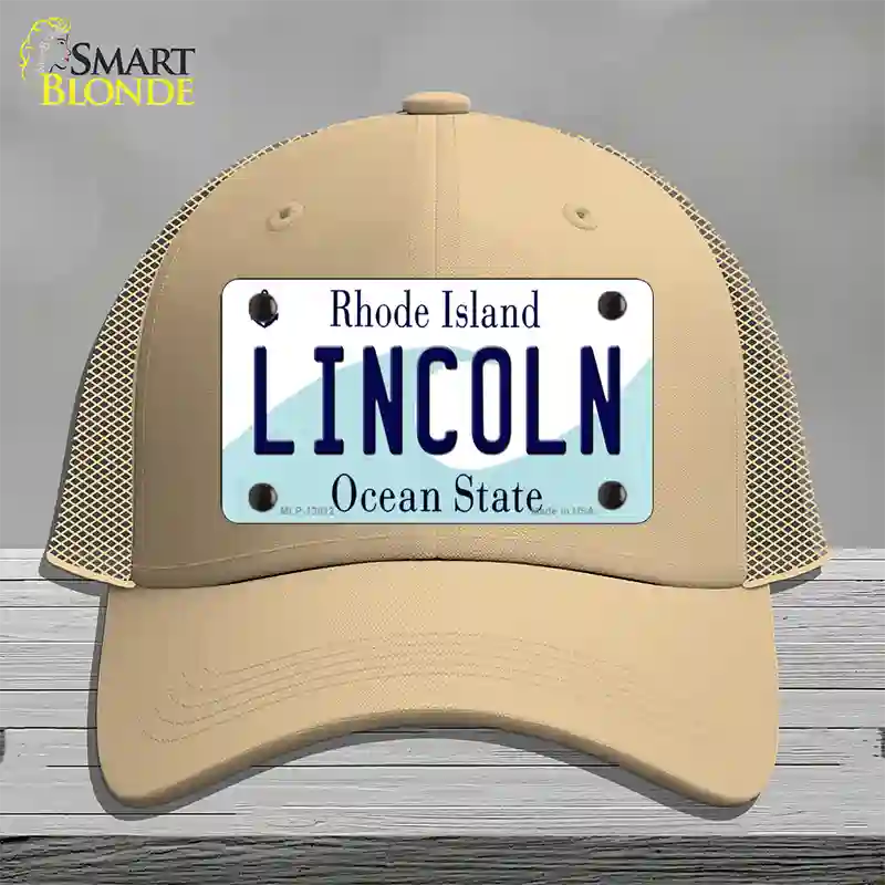 Lincoln Rhode Island Novelty License Plate Hat Novelty License Plate Hat Mesh / Khaki