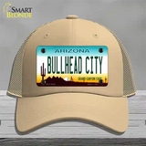 Bullhead City Arizona Novelty License Plate Hat Tag Mesh / Khaki