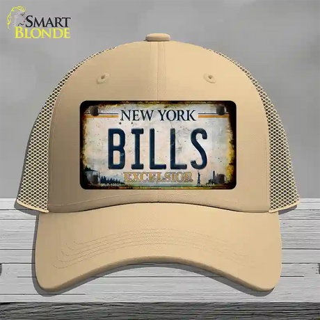 Bills Excelsior New York Rusty Novelty License Plate Hat Tag Mesh / Khaki