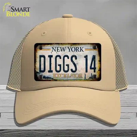 Diggs 14 Excelsior New York Rusty Novelty License Plate Hat Tag Mesh / Khaki