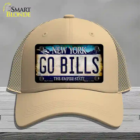 Go Bills New York Rusty Novelty License Plate Hat Tag Mesh / Khaki