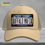 Buffalo Mafia NY Blue Rusty Novelty License Plate Hat Tag Mesh / Khaki