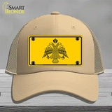 Byzantine Empire Flag Yellow Novelty License Plate Hat Tag Mesh / Khaki