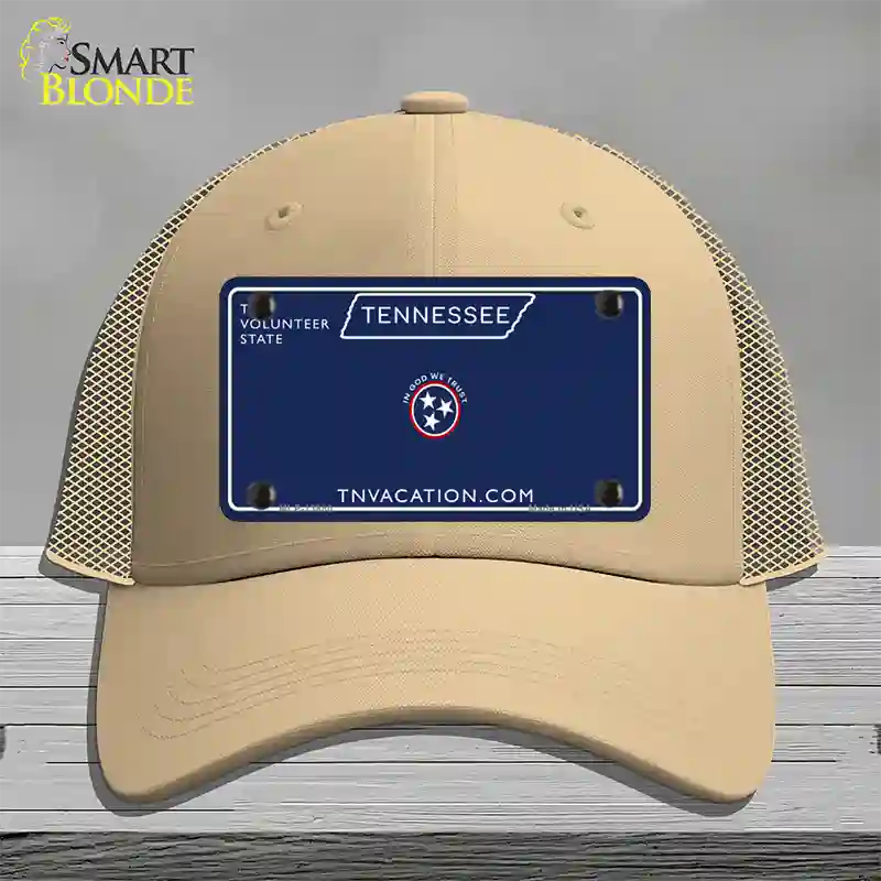 Blank Tennessee Blue Novelty License Plate Hat Tag Mesh / Khaki