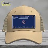 Blank Tennessee Blue Novelty License Plate Hat Tag Mesh / Khaki