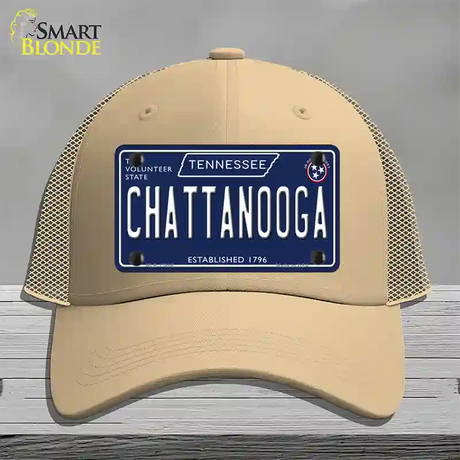 Chattanooga Tennessee Blue Novelty License Plate Hat Tag Mesh / Khaki