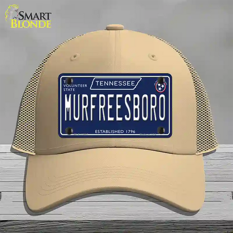 Murfreesboro Tennessee Blue Novelty License Plate Hat Tag Mesh / Khaki