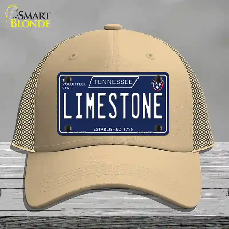 Limestone Tennessee Blue Novelty License Plate Hat Tag Mesh / Khaki