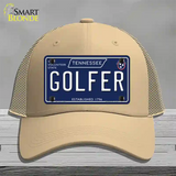 Golfer Tennessee Blue Novelty License Plate Hat Tag Mesh / Khaki