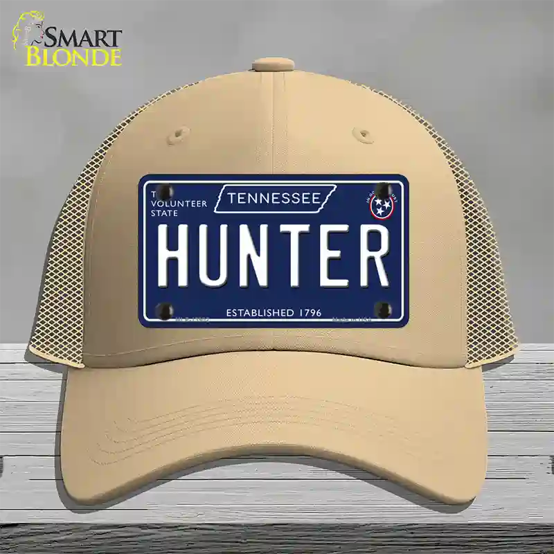 Hunter Tennessee Blue Novelty License Plate Hat Tag Mesh / Khaki