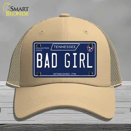 Bad Girl Tennessee Blue Novelty License Plate Hat Tag Mesh / Khaki