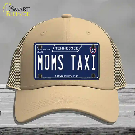 Moms Taxi Tennessee Blue Novelty License Plate Hat Tag Mesh / Khaki