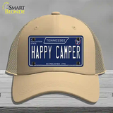 Happy Camper Tennessee Blue Novelty License Plate Hat Tag Mesh / Khaki