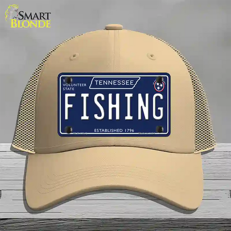 Fishing Tennessee Blue Novelty License Plate Hat Tag Mesh / Khaki