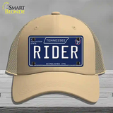 Rider Tennessee Blue Novelty License Plate Hat Tag Mesh / Khaki