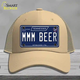 Mmm Beer Tennessee Blue Novelty License Plate Hat Tag Mesh / Khaki