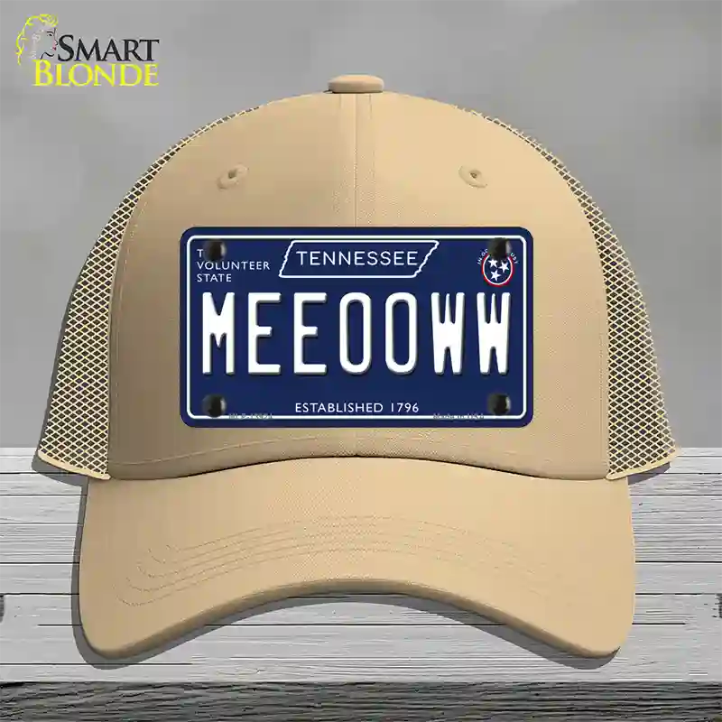 Meeooww Tennessee Blue Novelty License Plate Hat Tag Mesh / Khaki