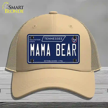 Mama Bear Tennessee Blue Novelty License Plate Hat Tag Mesh / Khaki