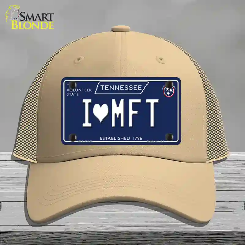 I Heart MFT Tennessee Blue Novelty License Plate Hat Tag Mesh / Khaki