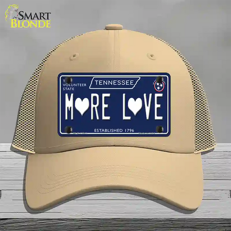 More Love Hearts Tennessee Blue Novelty License Plate Hat Tag Mesh / Khaki