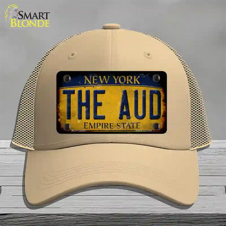 The Aud New York Yellow Novelty License Plate Hat Tag Mesh / Khaki