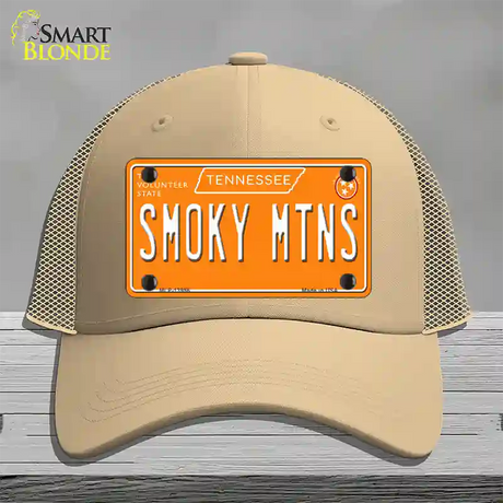 Smoky Mtns Tennessee Orange Novelty License Plate Hat Tag Mesh / Khaki