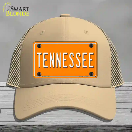 Tennessee Orange Novelty License Plate Hat Tag Mesh / Khaki