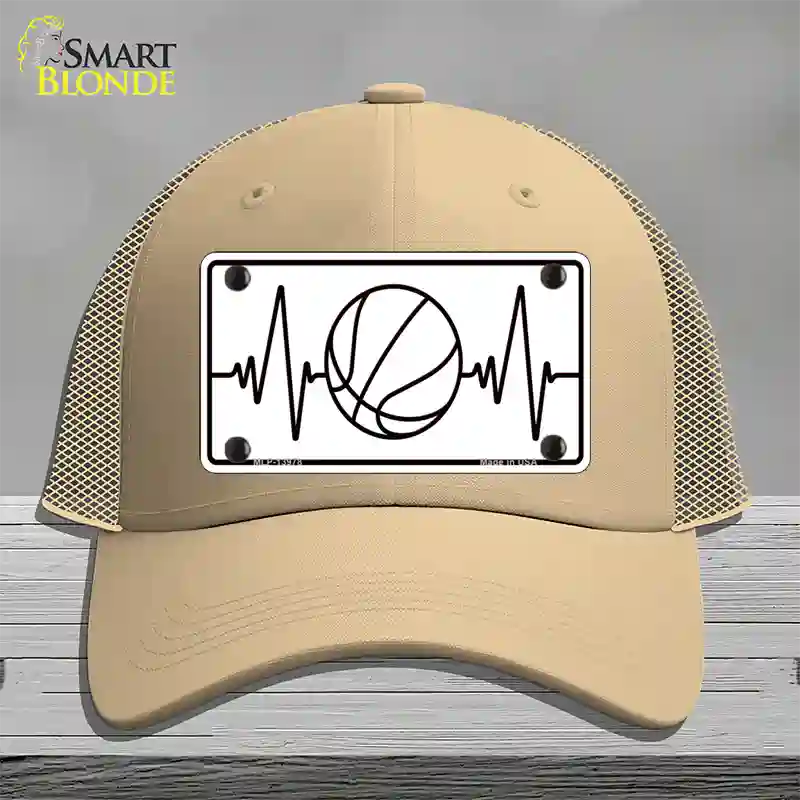 Basketball Heart Beat Novelty License Plate Hat Tag Mesh / Khaki