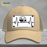 Camping Heart Beat Novelty License Plate Hat Tag Mesh / Khaki