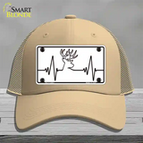 Deer Heart Beat Novelty License Plate Hat Tag Mesh / Khaki