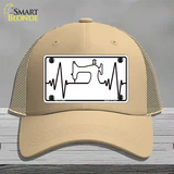 Sewing Heart Beat Novelty License Plate Hat Tag Mesh / Khaki