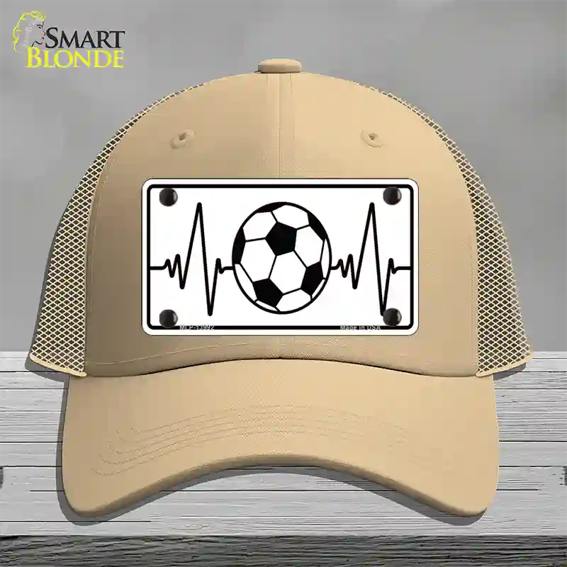 Soccer Heart Beat Novelty License Plate Hat Tag Mesh / Khaki