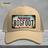 Bigfoot Arkansas Novelty License Plate Hat Tag Mesh / Khaki