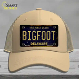 Bigfoot Delaware Novelty License Plate Hat Tag Mesh / Khaki