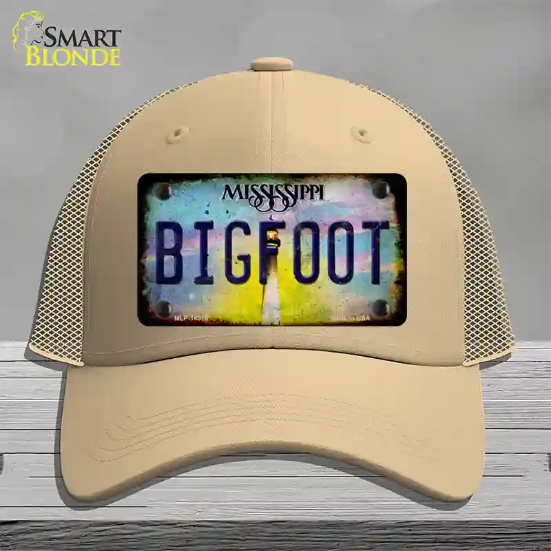 Bigfoot Mississippi Novelty License Plate Hat Tag Mesh / Khaki