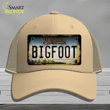 Bigfoot Montana Novelty License Plate Hat Tag Mesh / Khaki