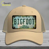 Bigfoot New Hampshire Novelty License Plate Hat Tag Mesh / Khaki