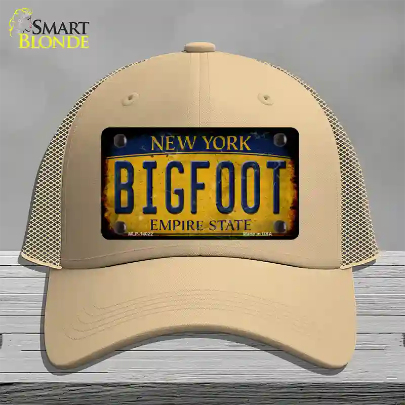 Bigfoot New York Novelty License Plate Hat Tag Mesh / Khaki