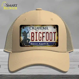 Bigfoot Oklahoma Novelty License Plate Hat Tag Mesh / Khaki