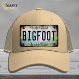 Bigfoot Rhode Island Novelty License Plate Hat Tag Mesh / Khaki