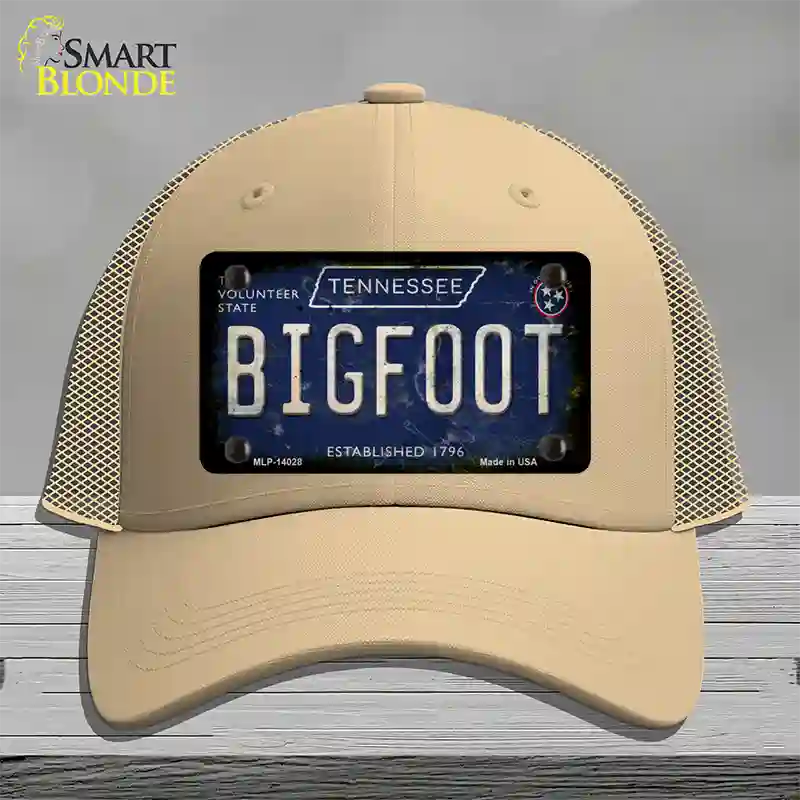 Bigfoot Tennessee Novelty License Plate Hat Tag Mesh / Khaki