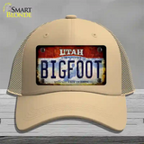 Bigfoot Utah Novelty License Plate Hat Tag Mesh / Khaki