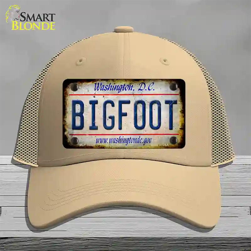 Bigfoot Washington DC Novelty License Plate Hat Tag Mesh / Khaki